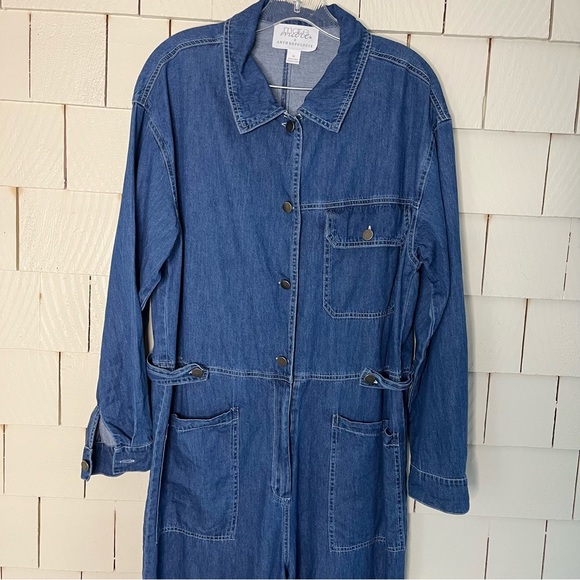 Anthropologie x Mare Mare Aya Denim Utility Long Sleeve Jumpsuit - Picture 3 of 11